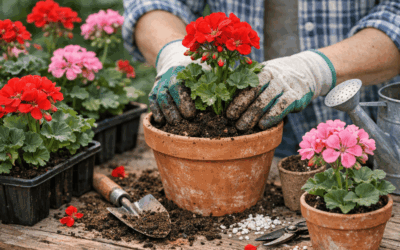 Přesazování muškátů v našem sídle se vydařilo na jedničku